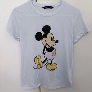 Abercrombie x Disney Mickey Mouse Tee light baby pastel blue and purple